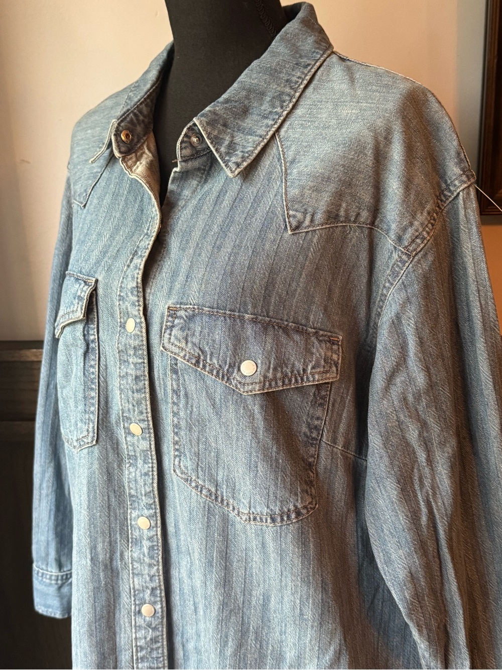 Universal Thread blue Denim Shirt Dress jacket large NWT - Picture 3 of 9